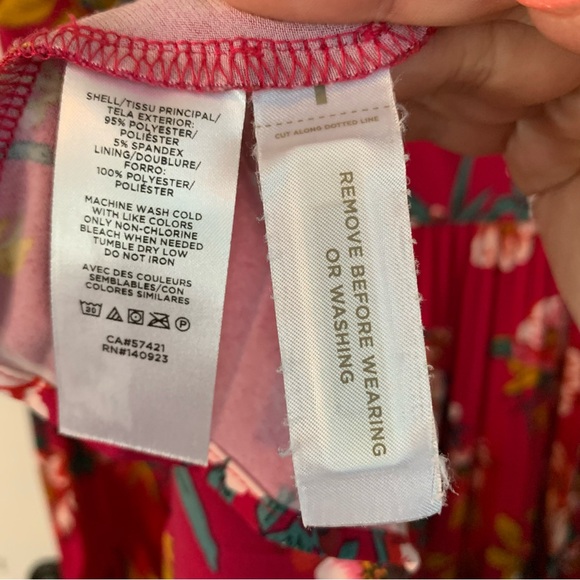 LOFT Pink Floral Pleated Midi Dress, size 4 - Picture 6 of 10